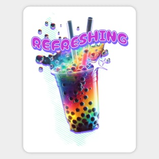 Rainbow Boba Tea - Refreshing - LGBTQ Magnet